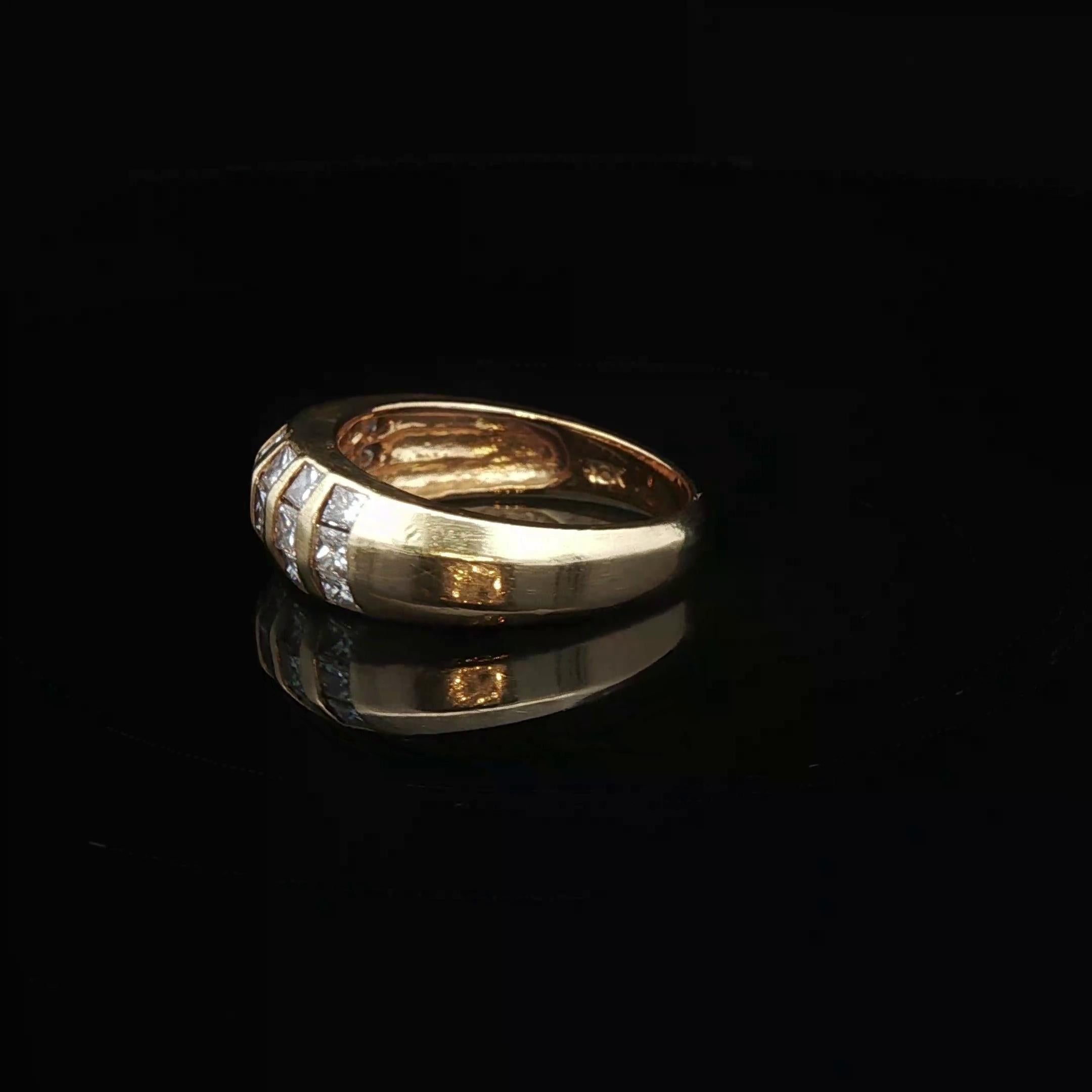 da uomo o donna Fascia di diamanti in oro giallo 18 carati in vendita