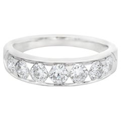 Diamond Band Ring, 0.88 Carats in 14K White Gold, Size 7
