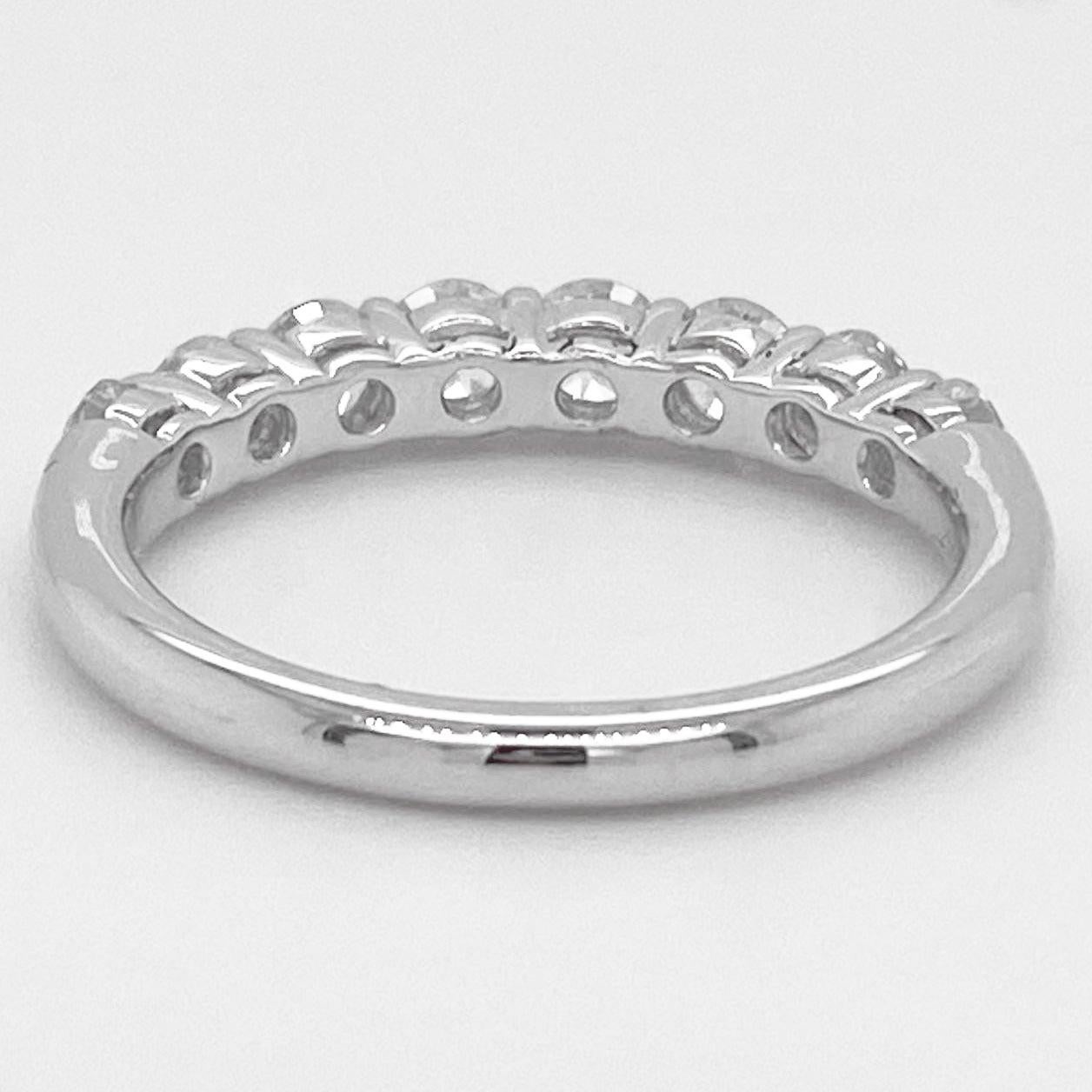 For Sale:  Diamond Band Ring, 1.11 Carat Round Diamond, Wedding Band, Stackable 4