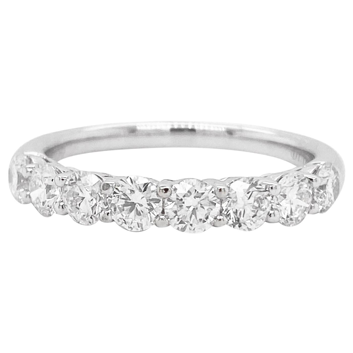 Diamond Band Ring, 1.11 Carat Round Diamond, Wedding Band, Stackable