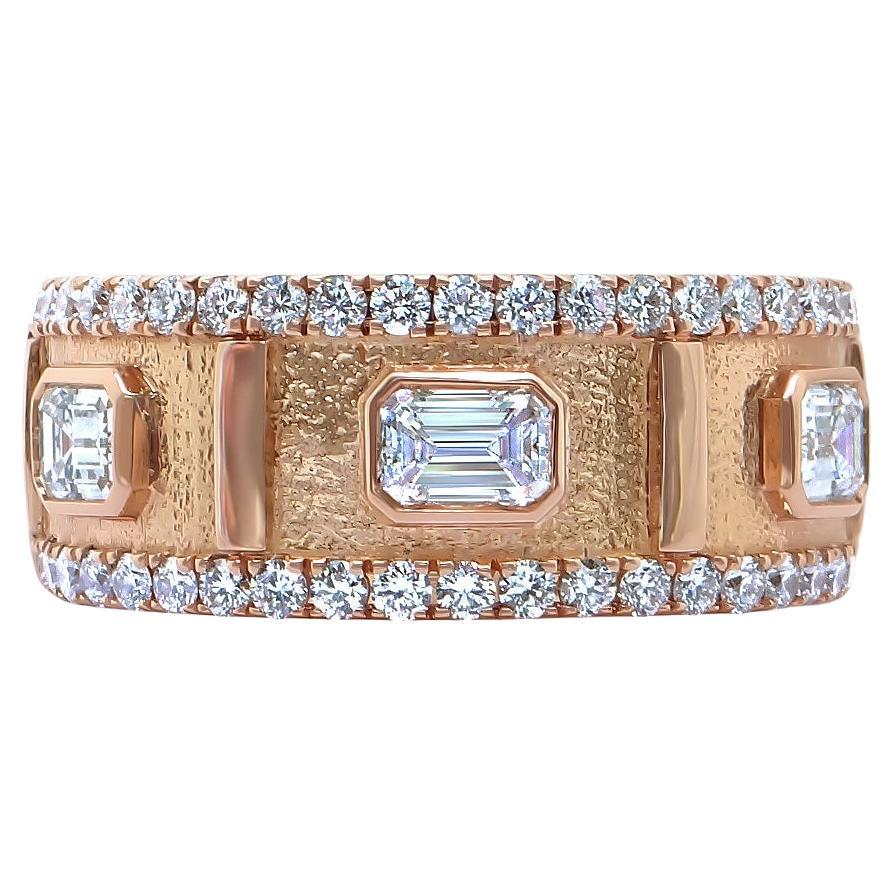 Diamond Band Ring 1.12 Carats 18K Rose Gold
