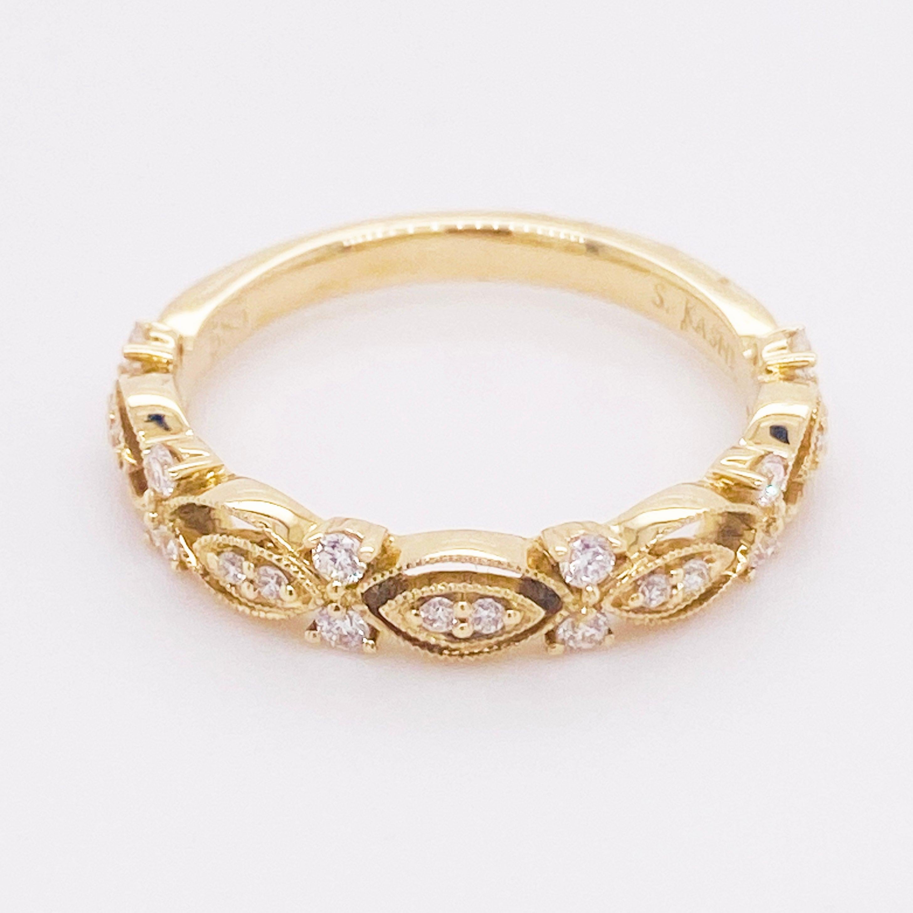 For Sale:  Diamond Band Ring, 14 Karat Gold, Wedding Band, Fashion Band, Stackable Band 2