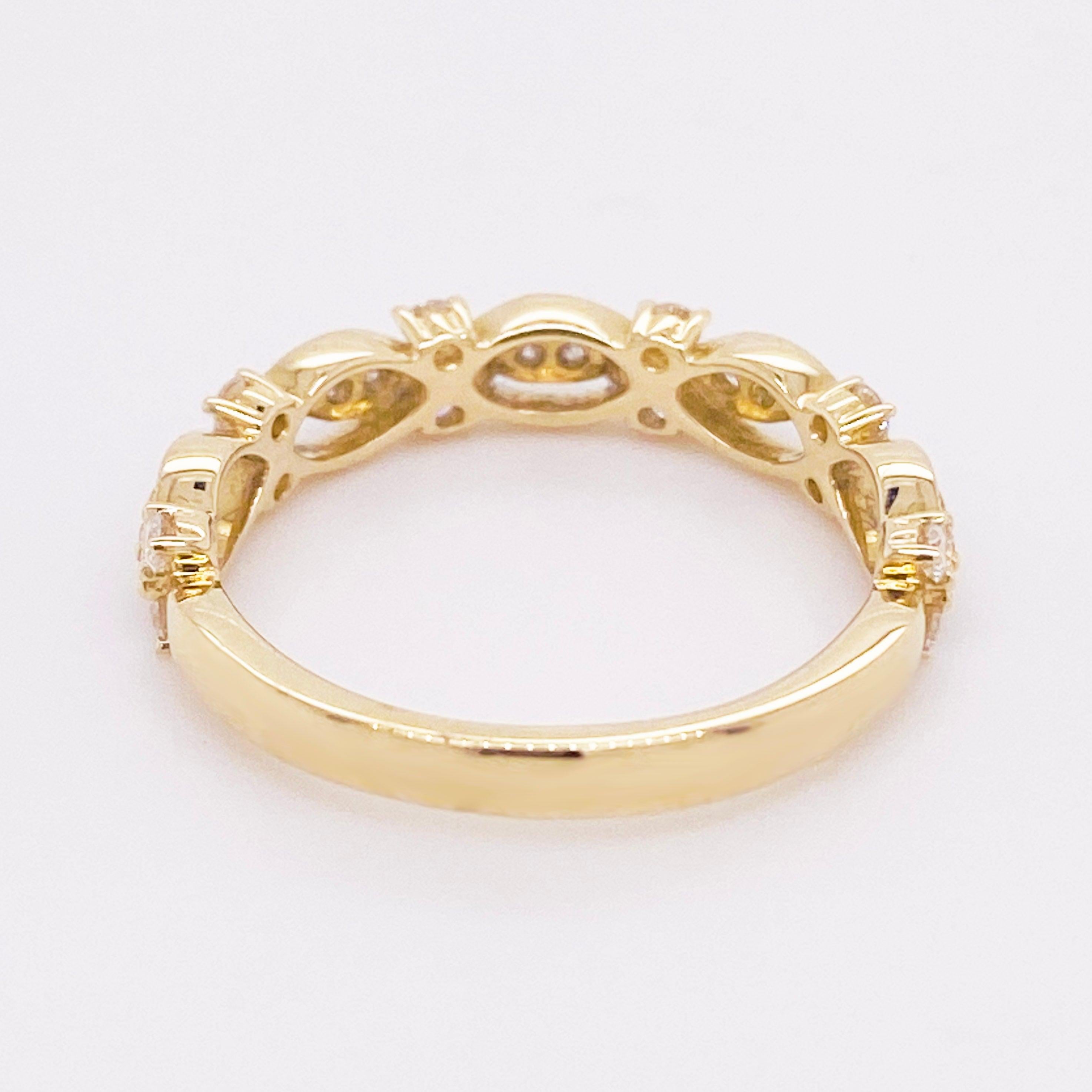 For Sale:  Diamond Band Ring, 14 Karat Gold, Wedding Band, Fashion Band, Stackable Band 5