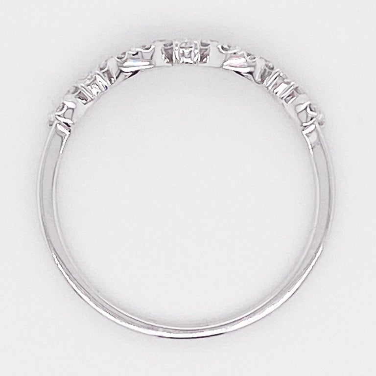 Customizable Diamond Band Ring, 14 Karat White Gold Wedding Band, Zig