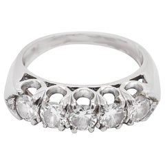 Diamond Band Ring, 14 Karat White Gold, Wedding, Fashion