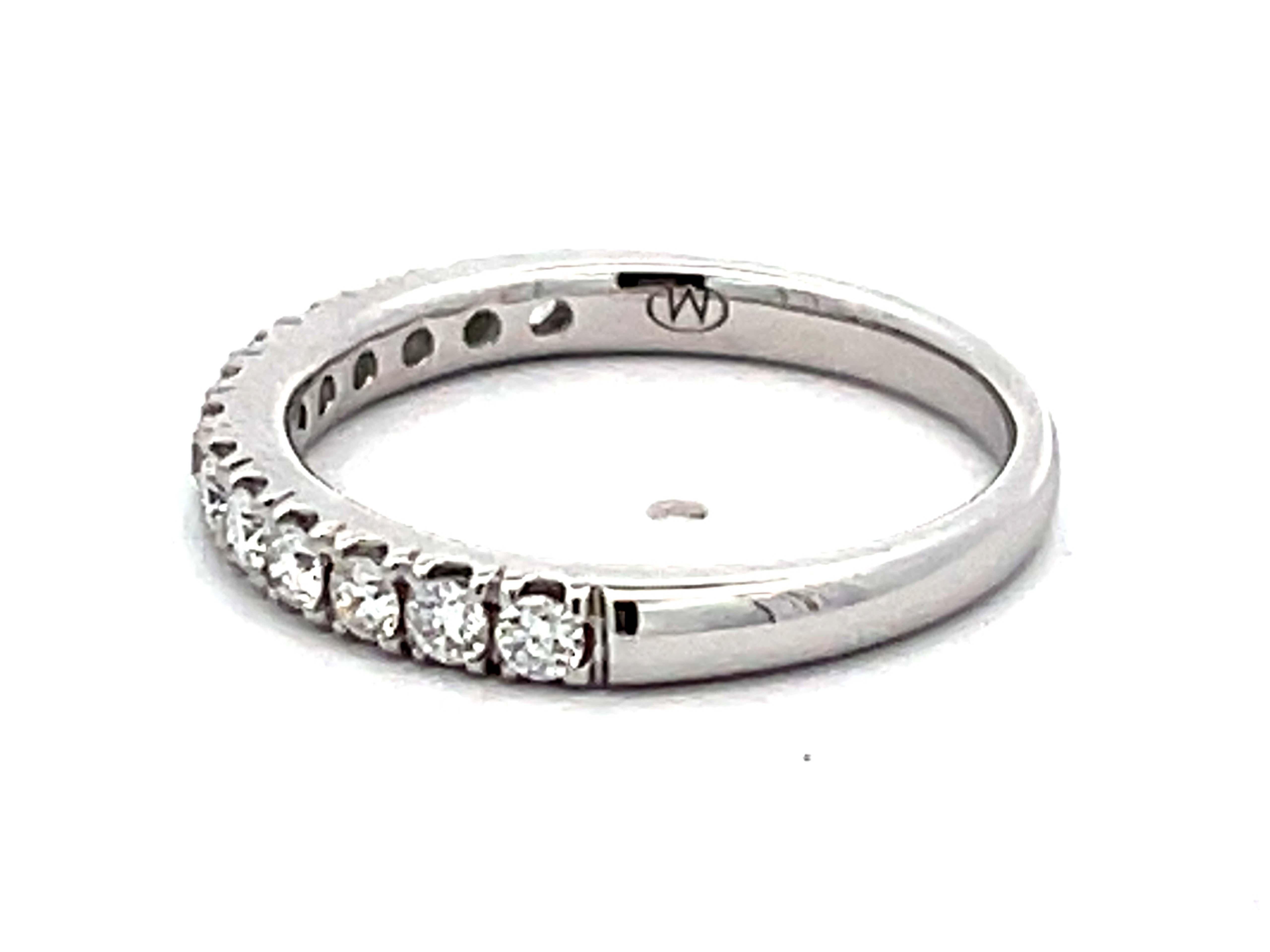 Women's Diamond Band Ring 14k White Gold For Sale