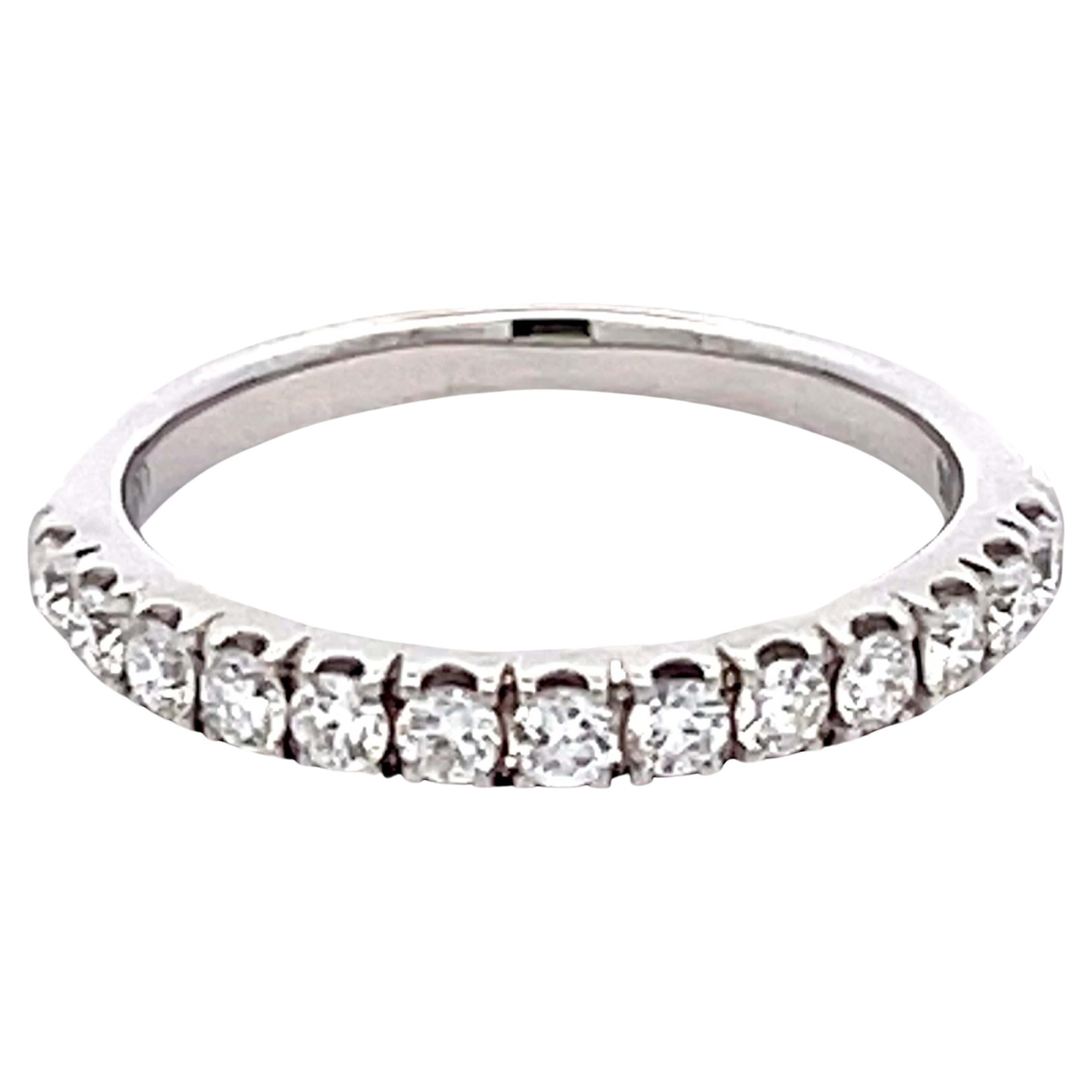 Diamond Band Ring 14k White Gold For Sale