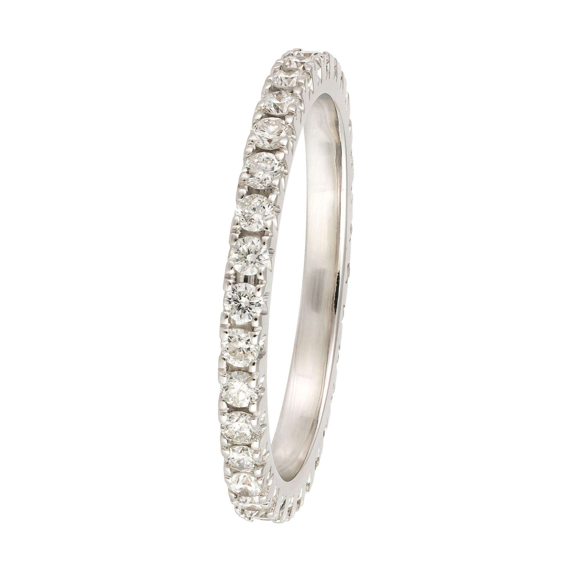 Diamond Band Ring 18K White Gold for Her