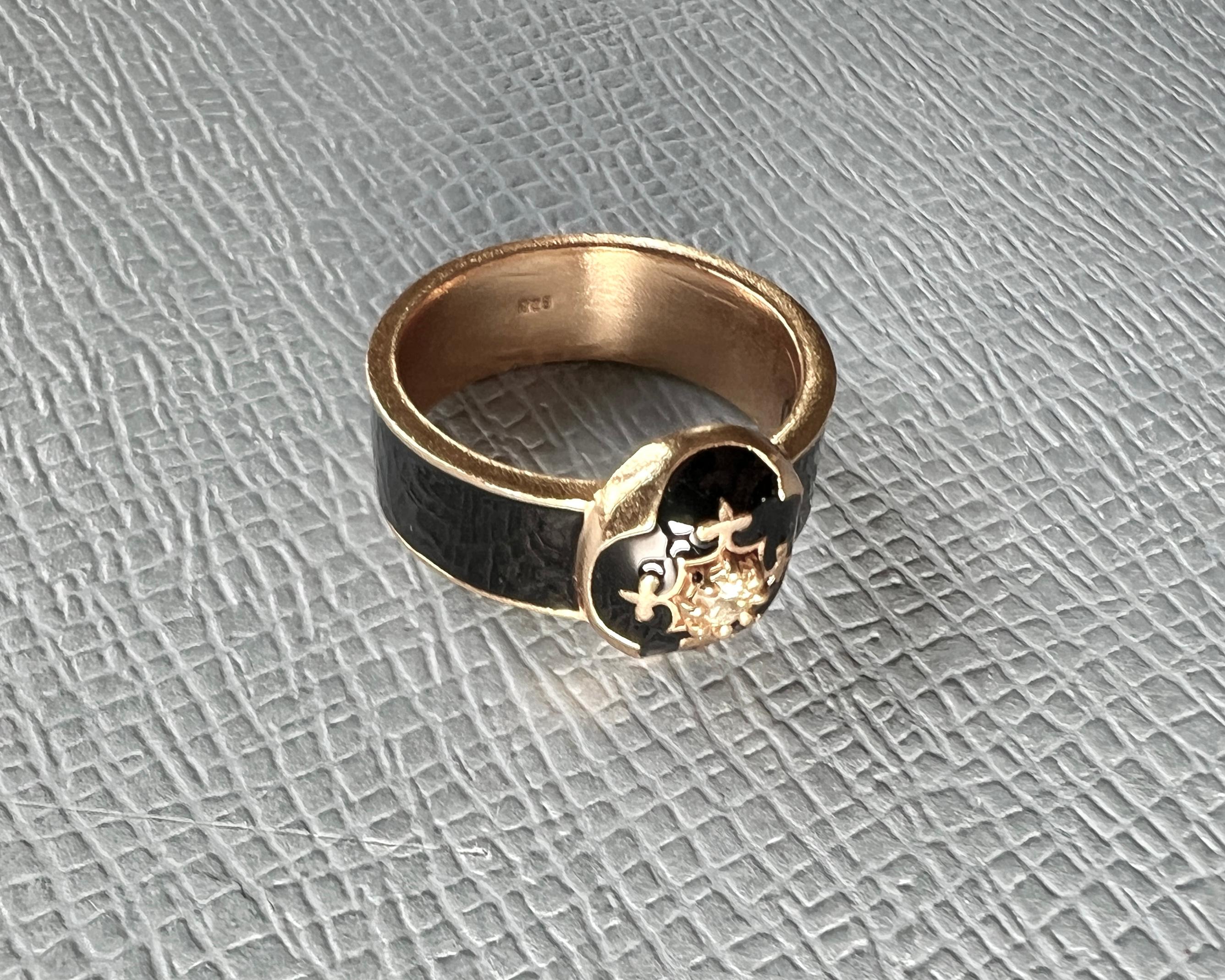 Diamond Band Ring Black For Sale 1