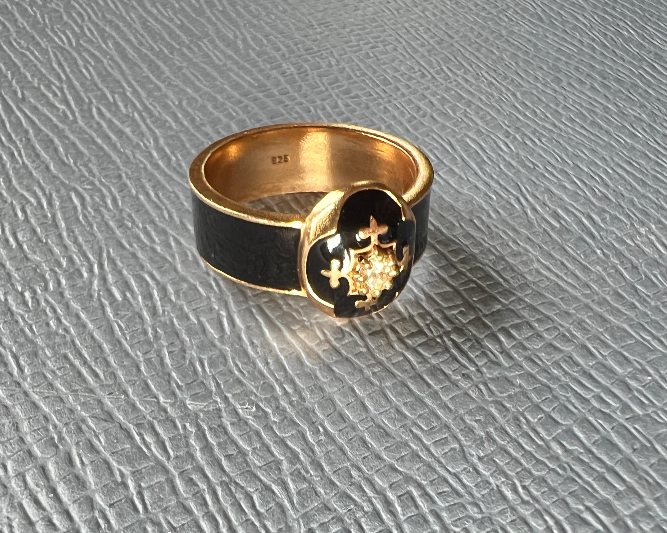 Diamond Band Ring Black For Sale 3