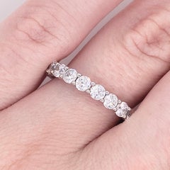 Diamond Band Ring, Eternity Band, 14 Karat White Gold, Wedding, Fashion