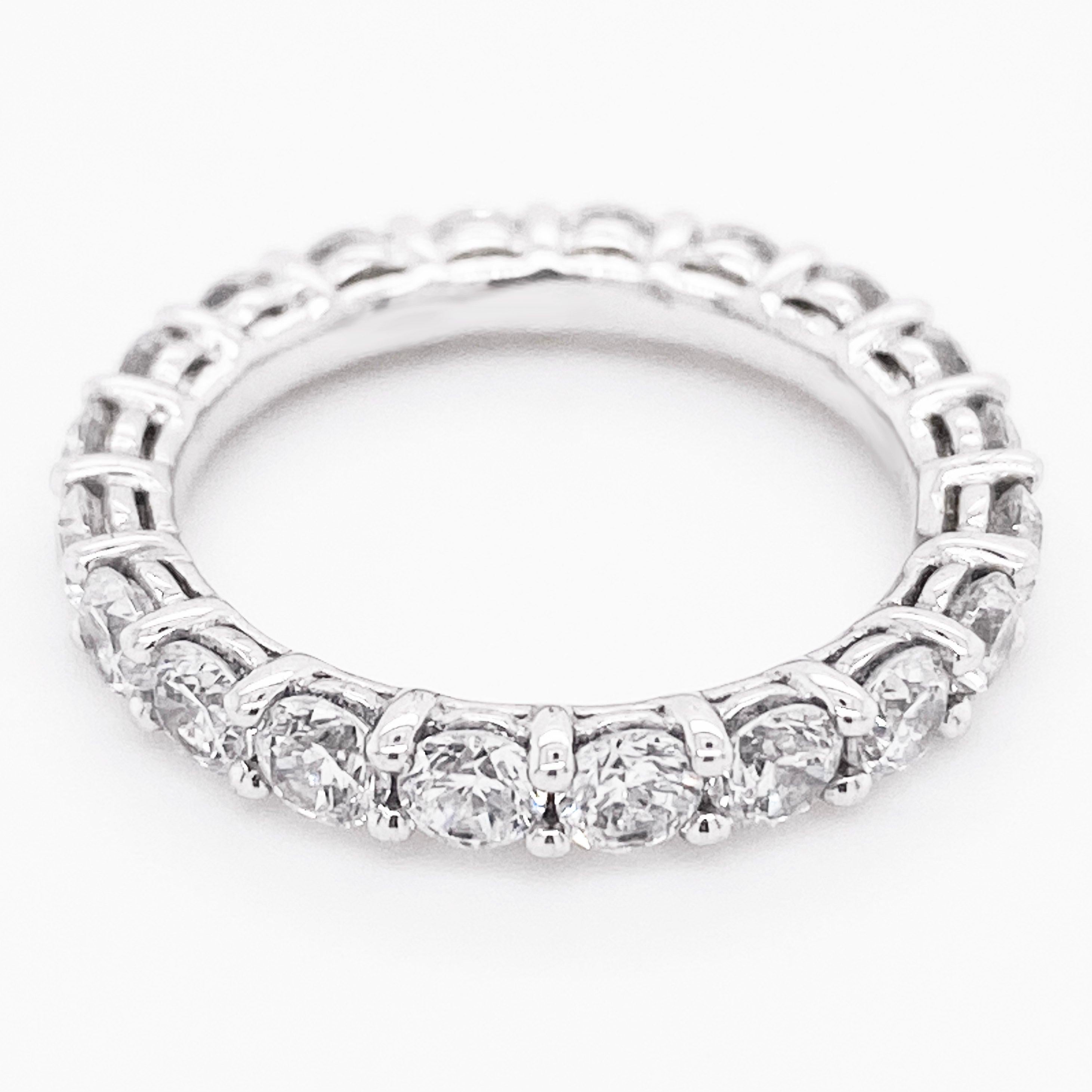For Sale:  Diamond Band Ring, Eternity Band, 14 Karat White Gold, Wedding, Fashion 3