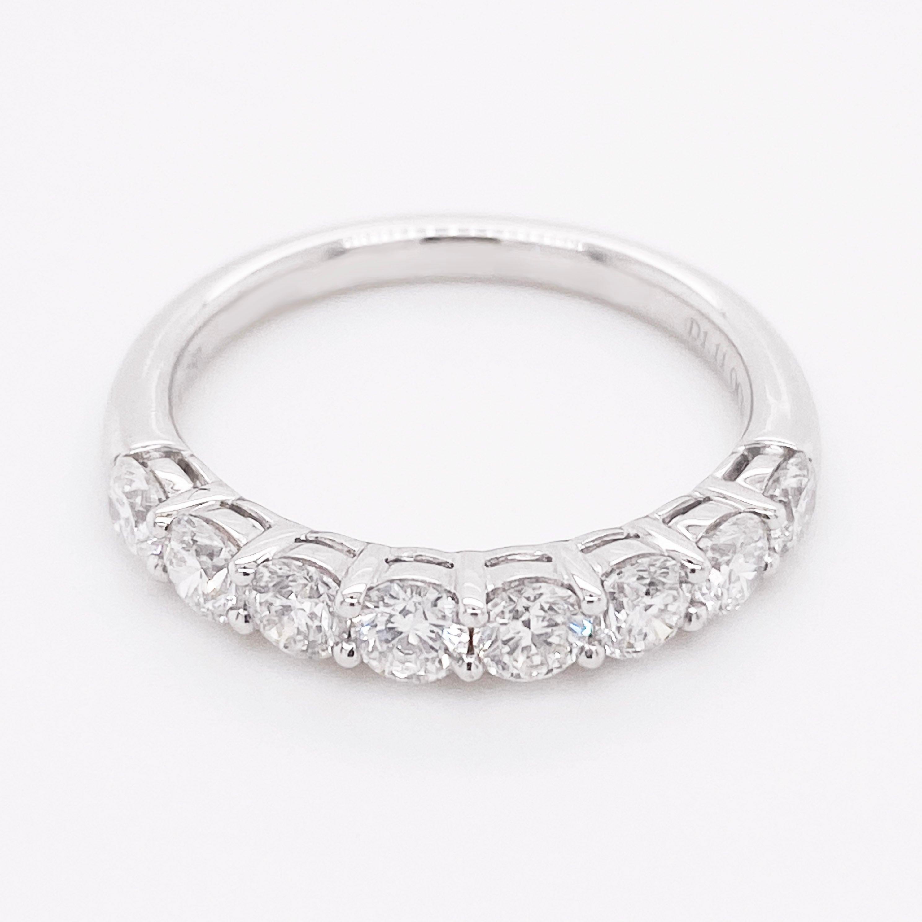 En vente :  Anneau d'éternité en or blanc 18 carats avec diamants de 1,00 carat, demi-anneau 3