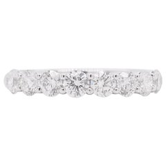 Diamond Band Ring Half Eternity Band 18 Karat White Gold 1.00 Carat Wedding Band