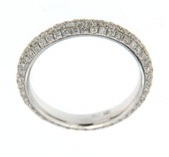 18K White Gold Diamond Pavé Band Ring – 1.08 Carats