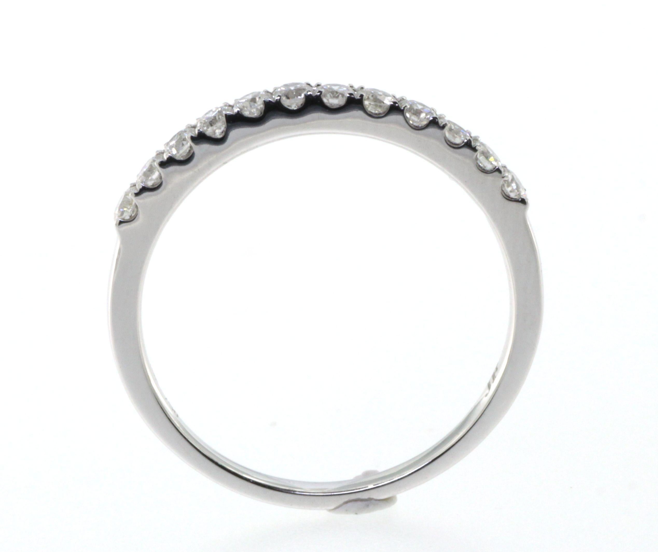 Modernist 18 Karat White Gold Diamond Band Ring For Sale