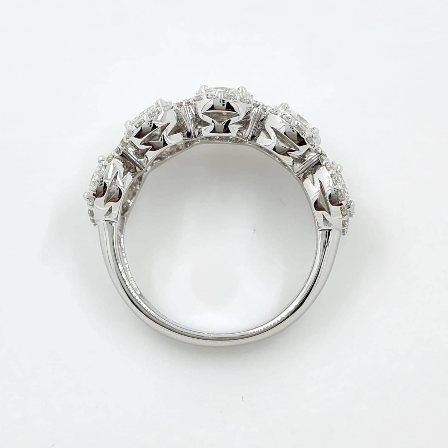 Brilliant Cut Diamond Band Ring in 18 Karat White Gold