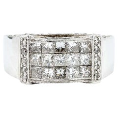 Anillo de banda con diamantes en oro blanco de 18k