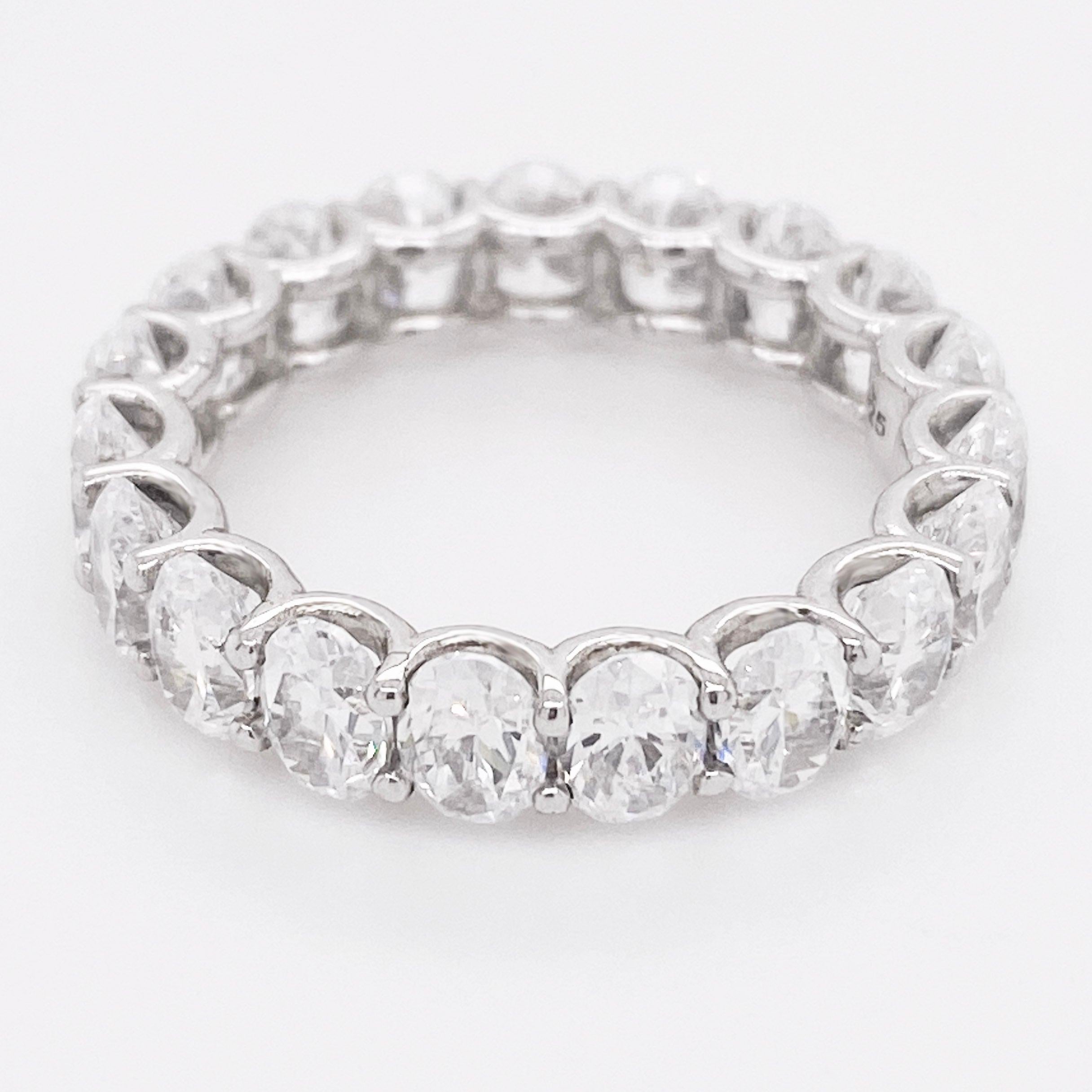 For Sale:  Diamond Band Ring, Oval Cut, Eternity Band, 14 Karat White Gold, Wedding 3