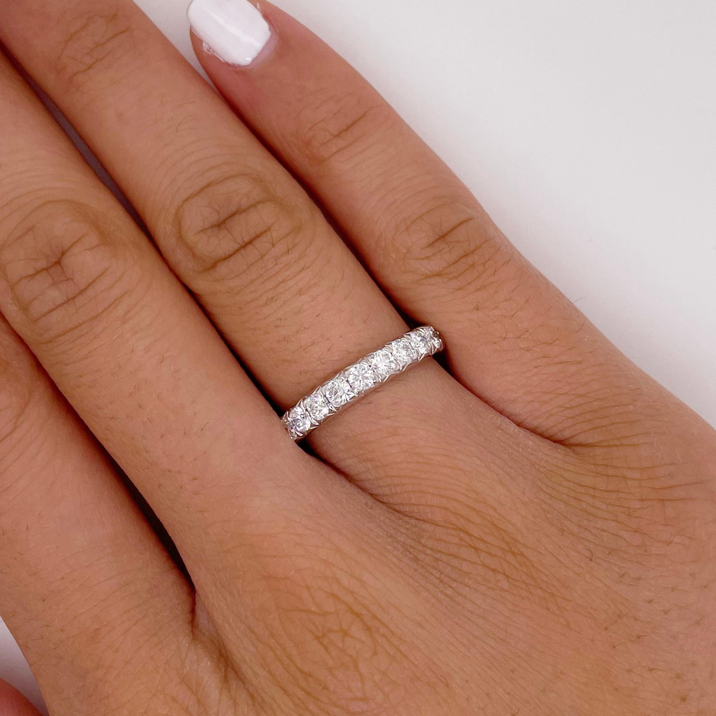 For Sale:  Diamond Band Ring, White Gold, Stunning .93 Carat Half Band 3