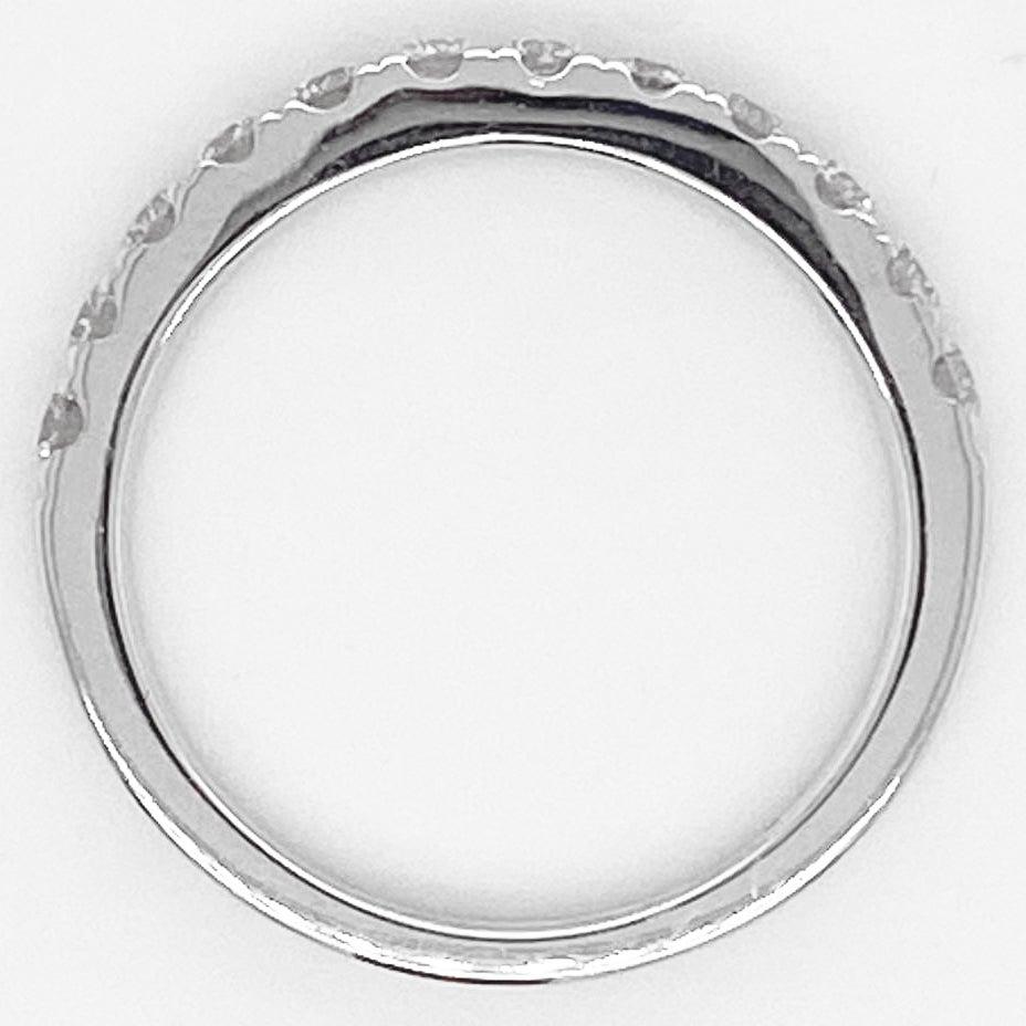 For Sale:  Diamond Band Ring, White Gold, Wedding Band, Half Infinity .63 Carat Diamonds 5