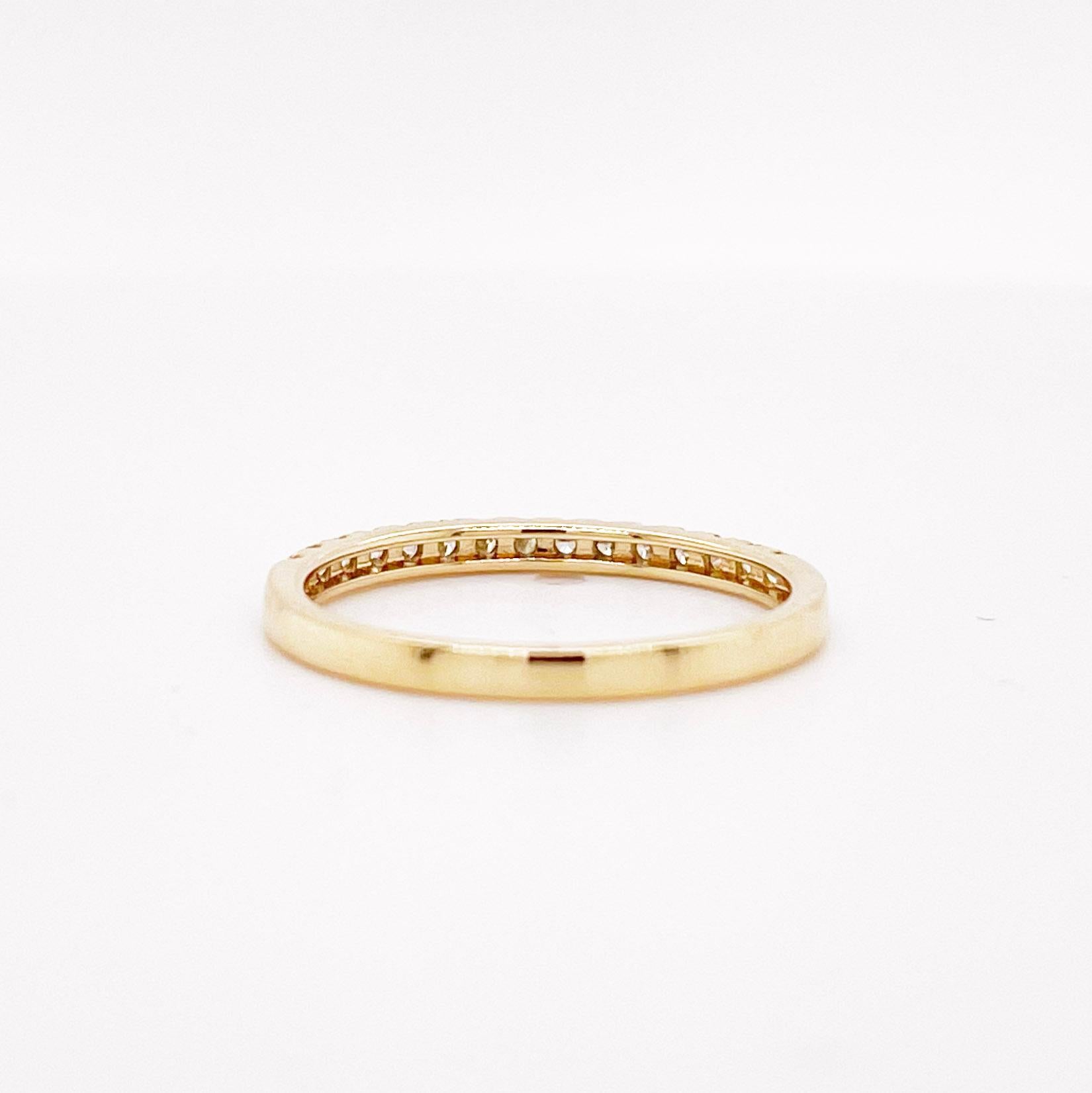 For Sale:  Diamond Band Ring, Yellow Gold, Stackable Straight Band 2