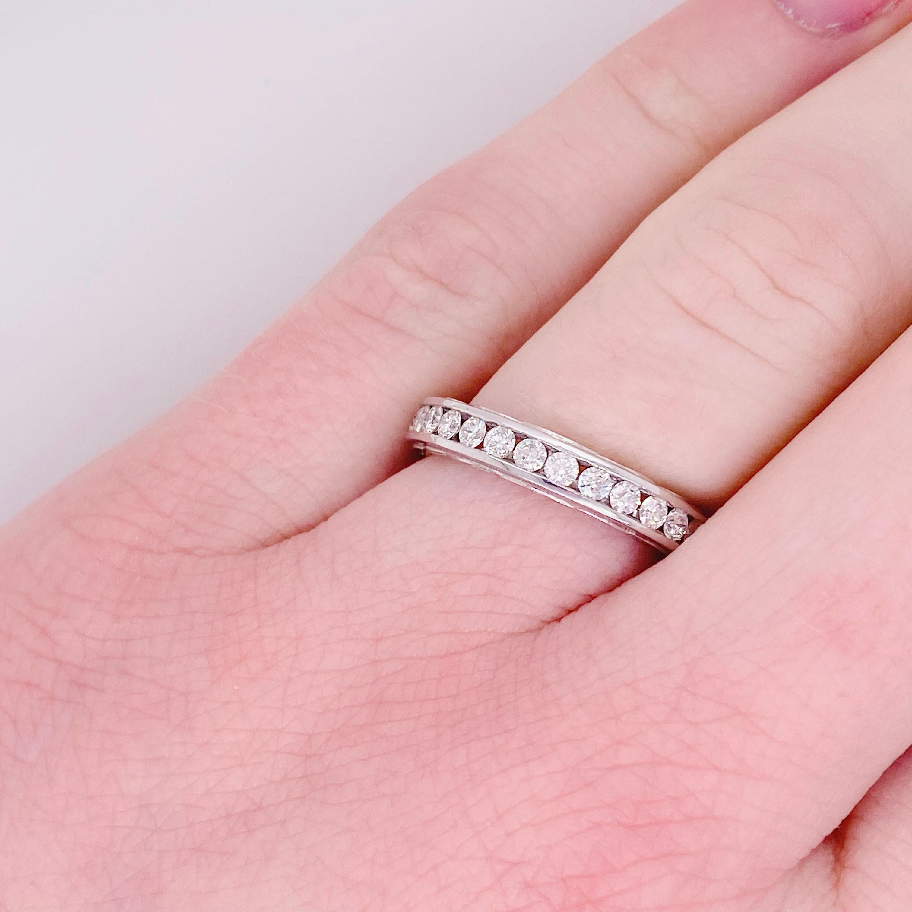 Wedding bands are a beautiful way to represent everlasting love. This ring would look great next to any engagement ring, but it could also be paired with other bands to make a cute stacked look! The details for this beautiful ring are listed