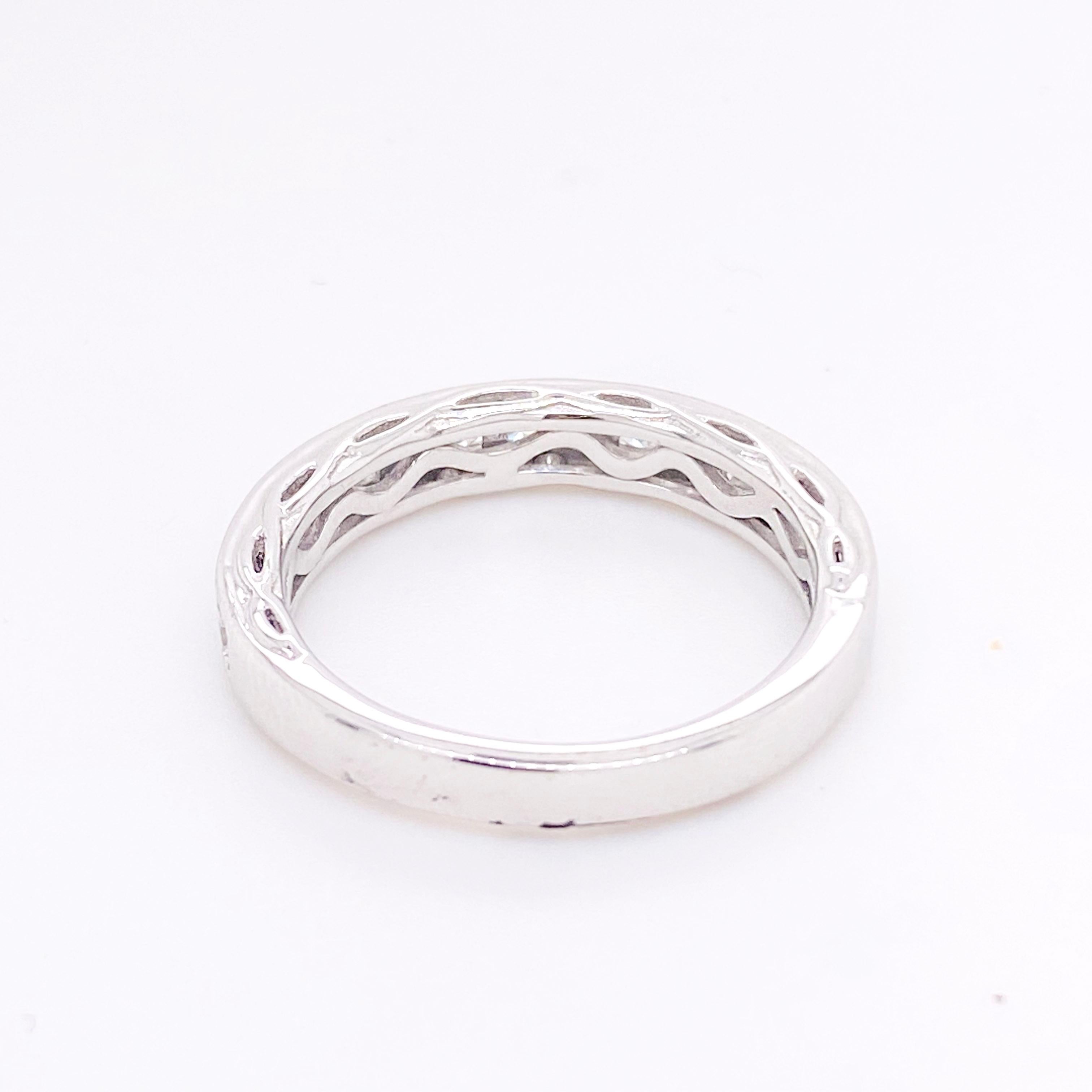 Diamant-Ring, Weißgold, 1,20 Karat Diamant-Kanalring, 1/2-Ring im Zustand „Neu“ im Angebot in Austin, TX