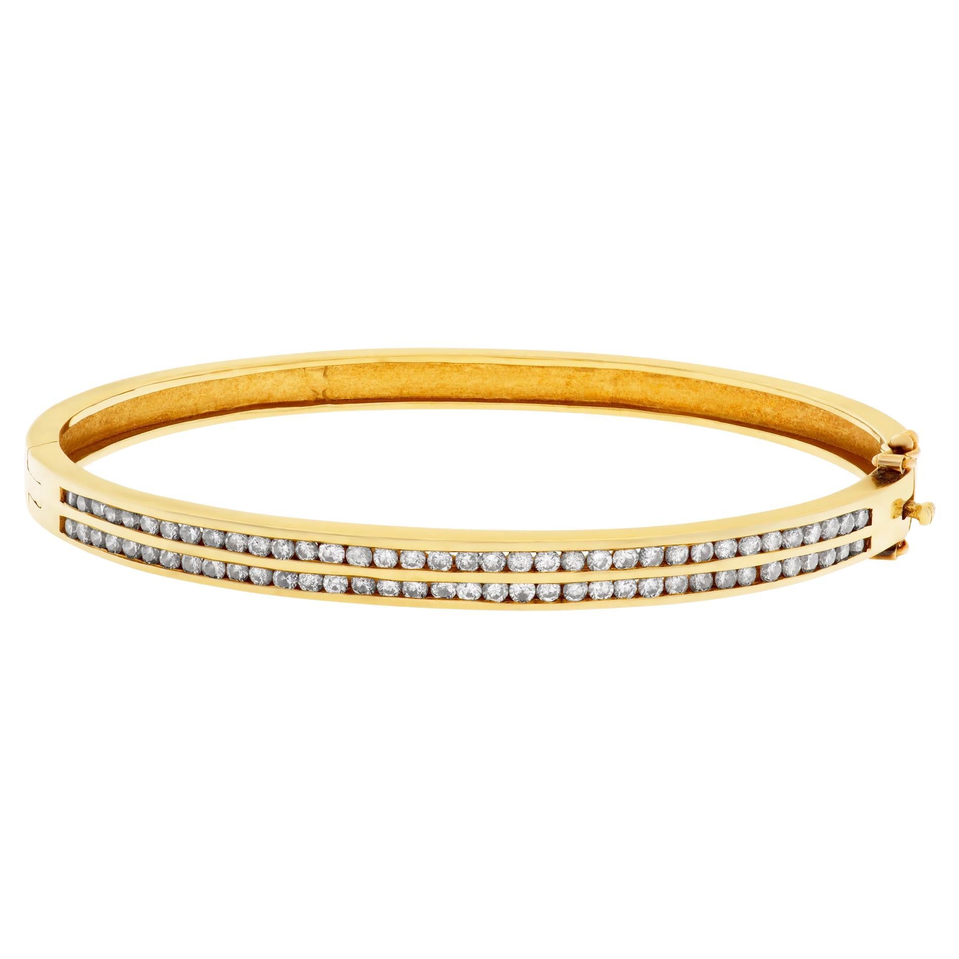 Diamond Bangle, 14k Yellow Gold