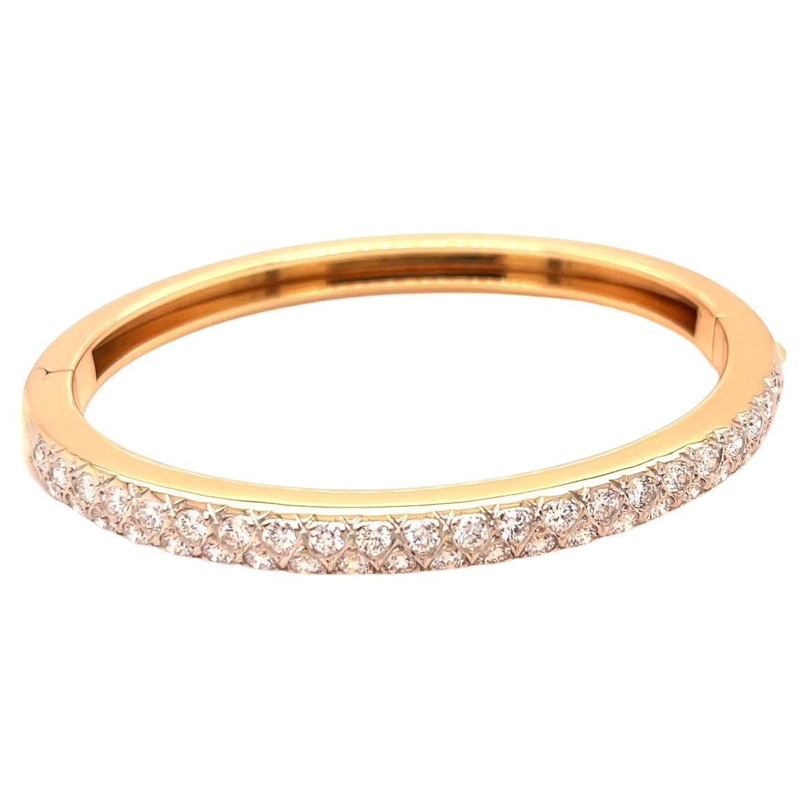 Diamond Bangle 3.50 Carats 14Karat Yellow/White Gold Bracelet