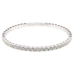Diamond Bangle Bracelet 14k White Gold