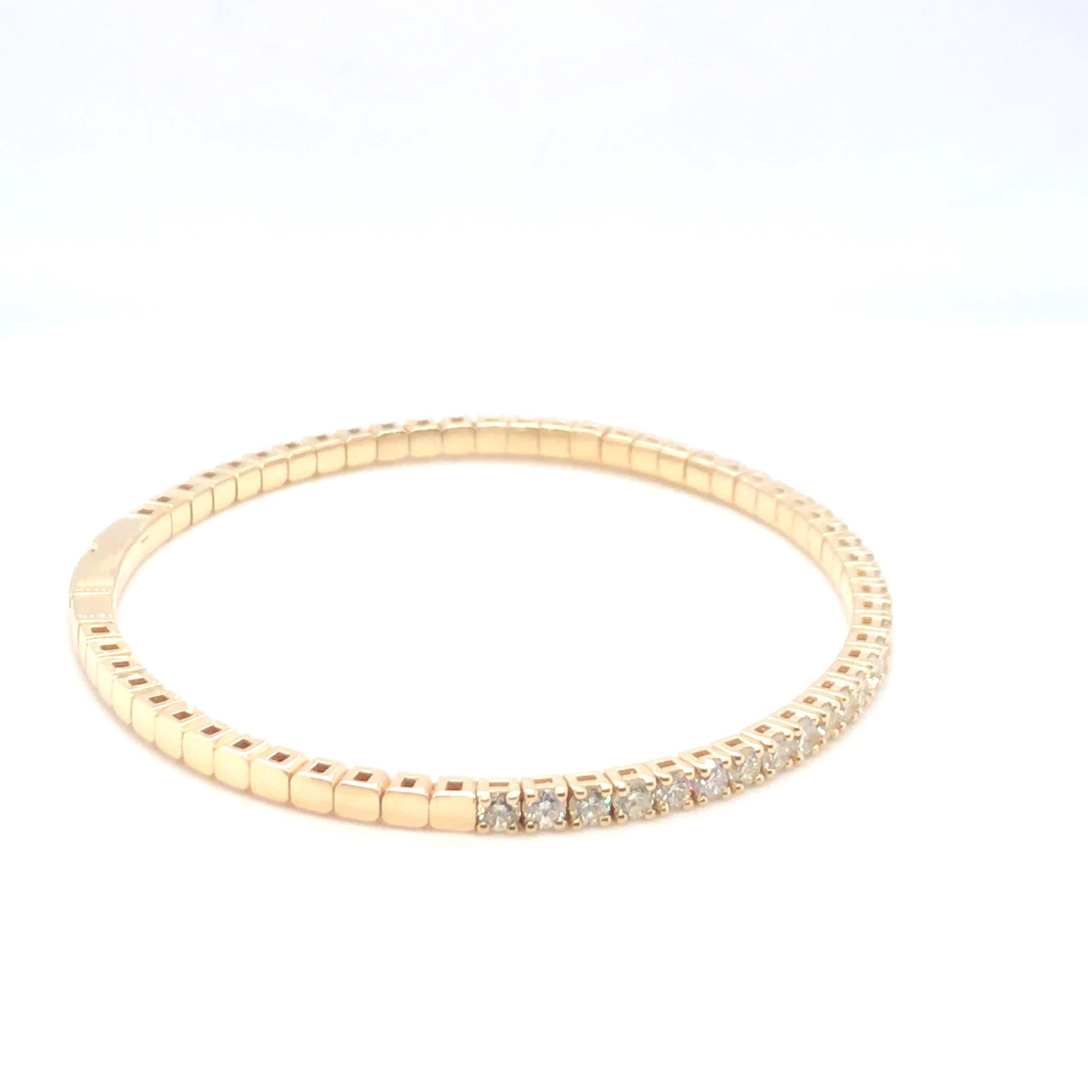 Women's Diamond Bangle Bracelet 14K Yellow Gold