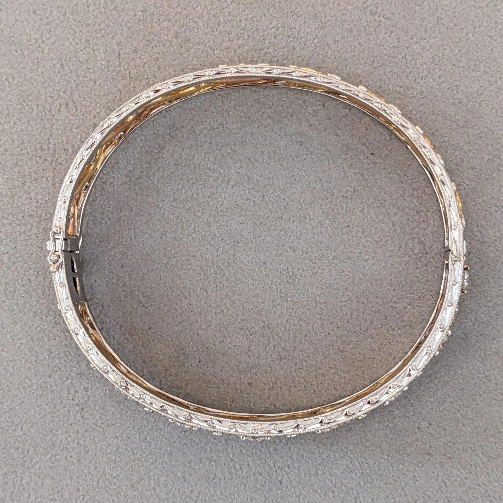 Diamond Bangle Bracelet 3.00 cttw by Supreme in 18k Tricolor Gold im Angebot 2