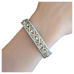 Diamond Bangle Bracelet 3.00 cttw by Supreme in 18k Tricolor Gold