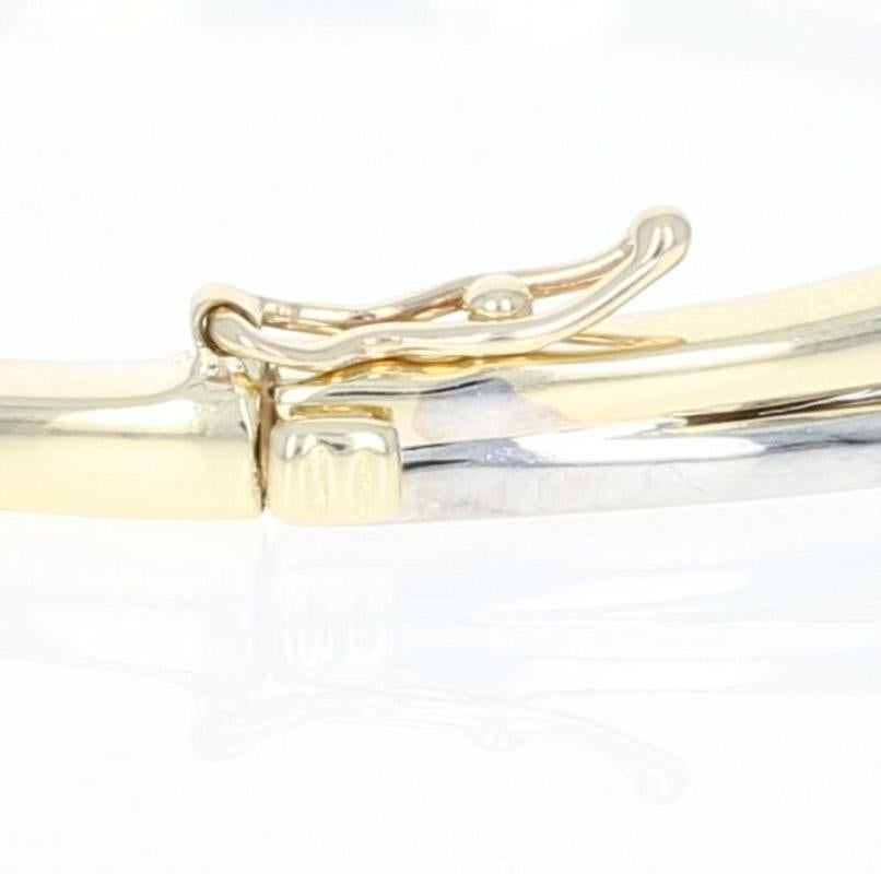 Women's Diamond Bangle Bracelet 14 Karat Yellow and White Gold Round Brilliant .35 Carat