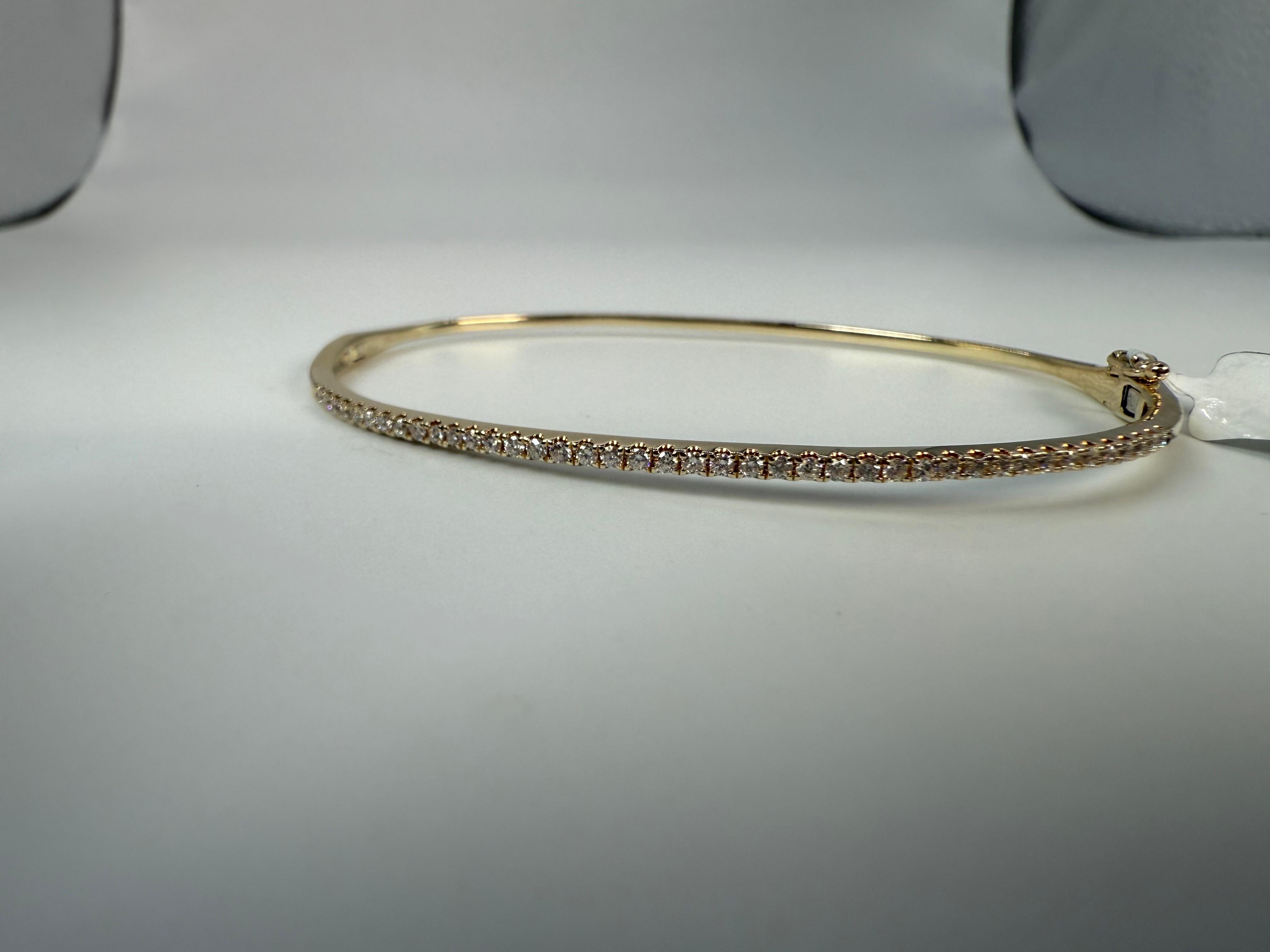 Bracciale bangle con diamanti, robusto e in oro 14KT in vendita 4