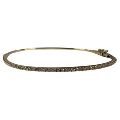 Diamond bangle bracelet dainty sturdy 14KT gold