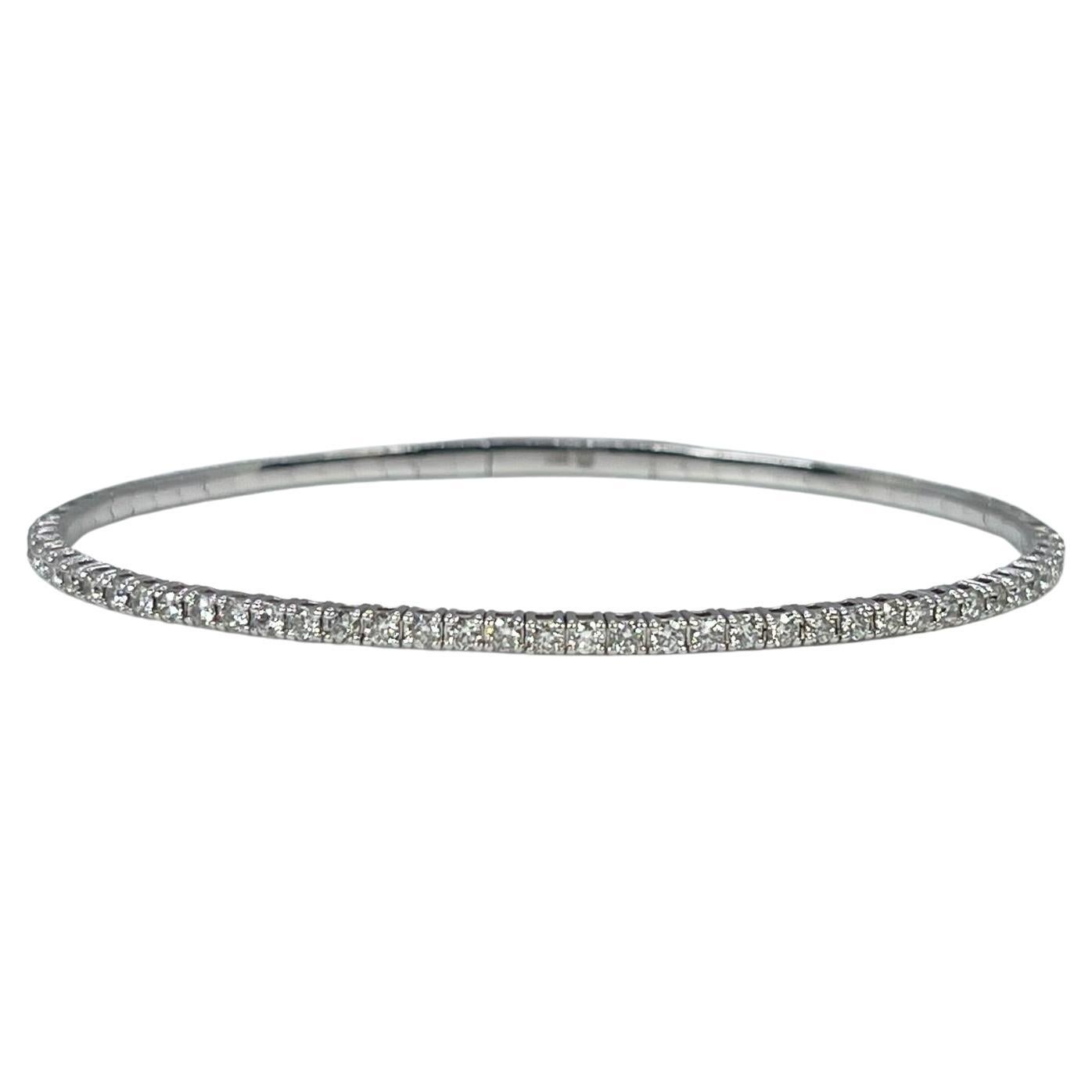 Diamond Bangle Bracelet Flexible Modern 0.97ct 14KT