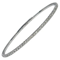 Bracelet jonc souple moderne en diamants 1 carat 14 carats