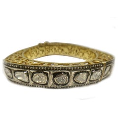 8.50 Carats Fancy Cut Diamond Mughal Style Bangle Bracelet