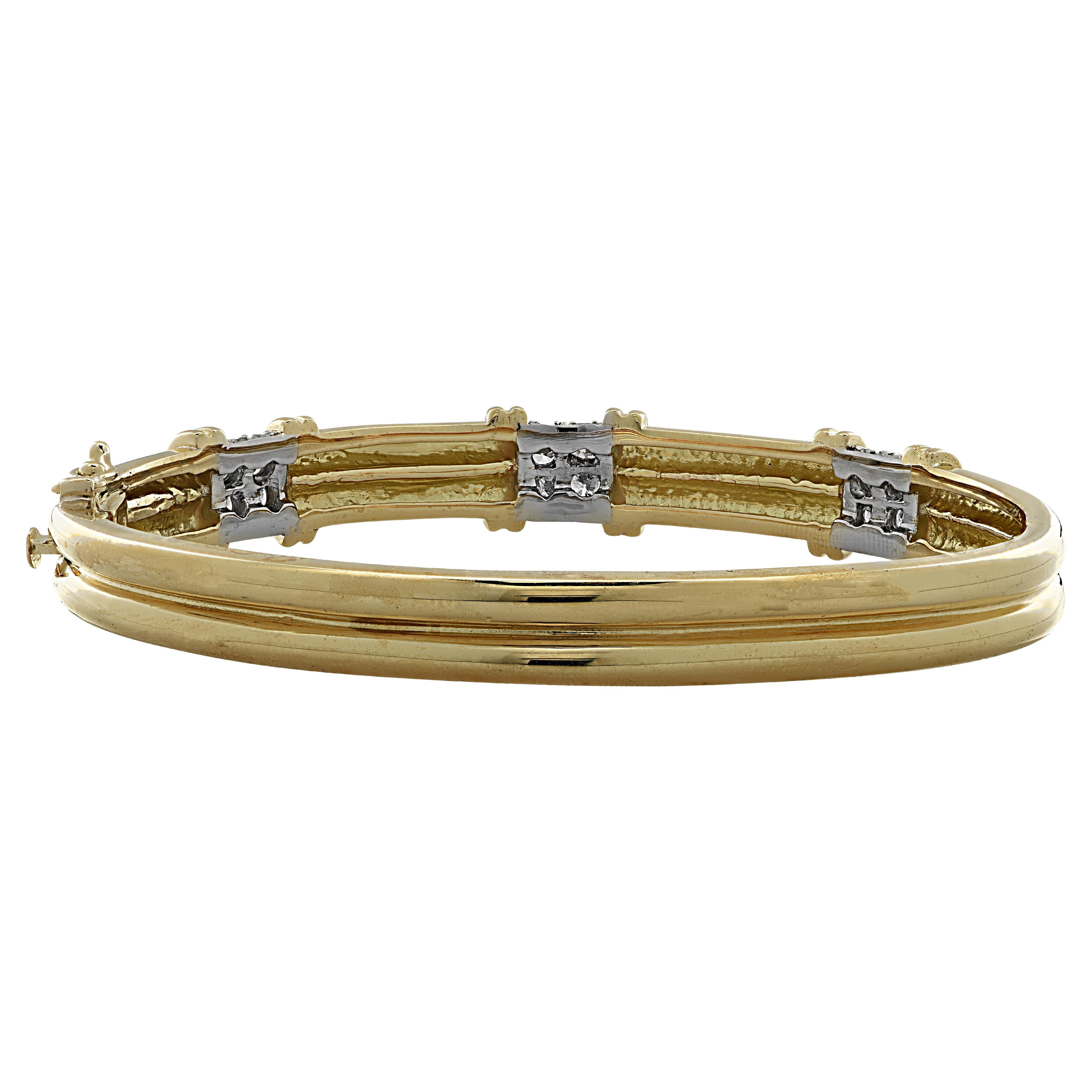 Modern Diamond Bangle Bracelet