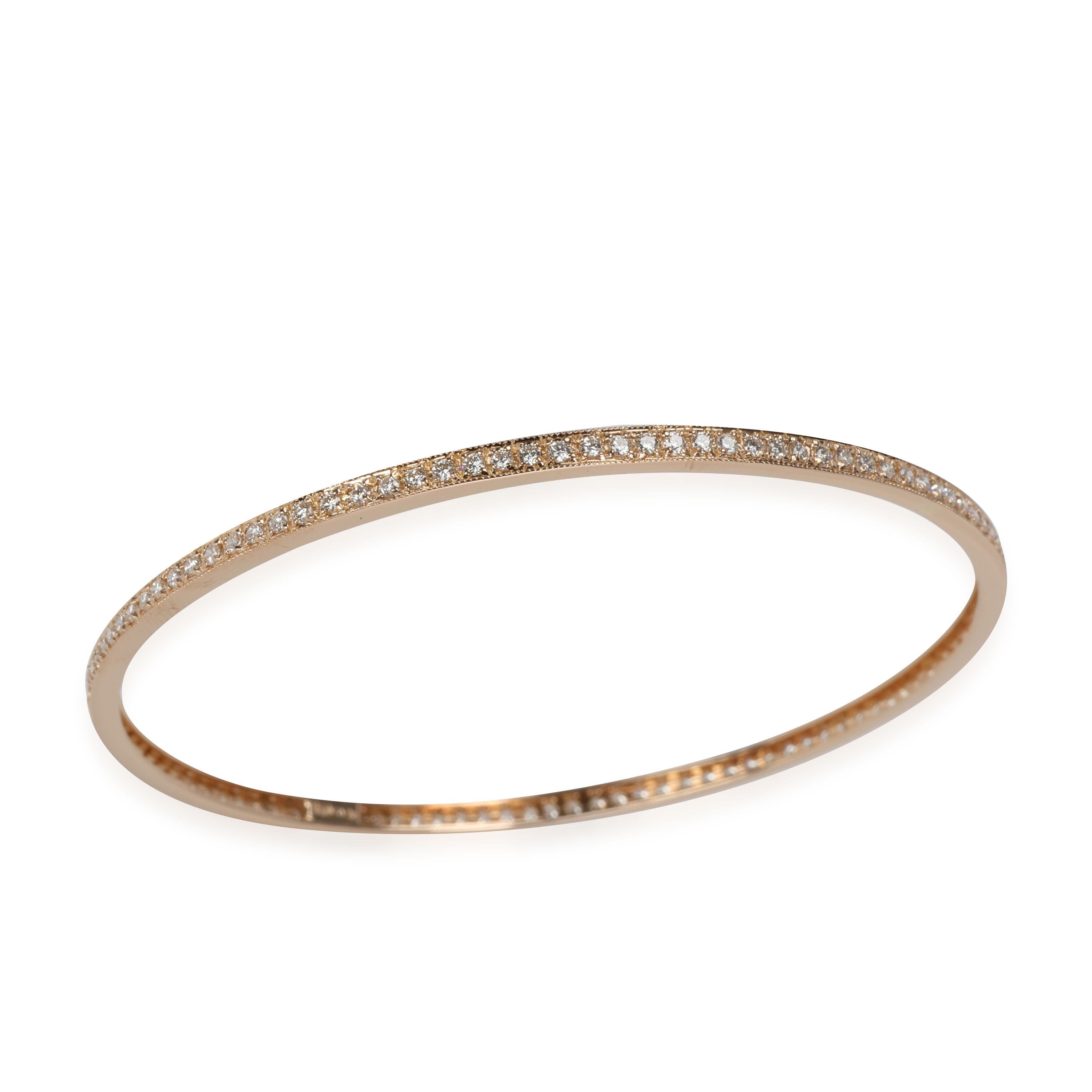 Diamond Bangle in 18k Rose Gold 1.75 Ctw In Excellent Condition For Sale In New York, NY