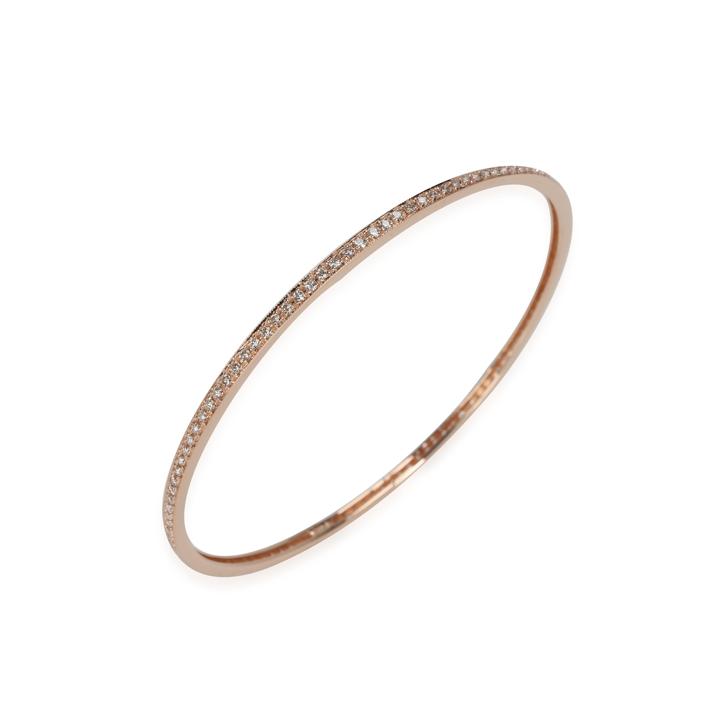Diamond Bangle in 18k Rose Gold 1.75 CTW In Excellent Condition For Sale In New York, NY