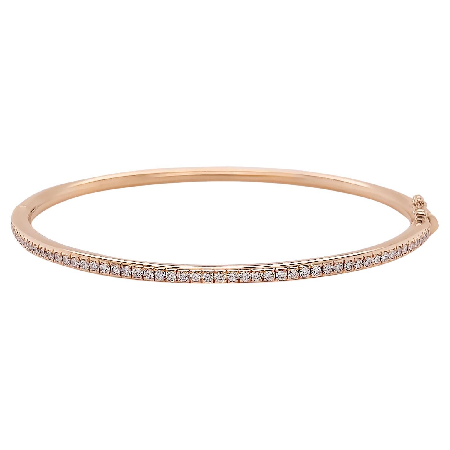 Brazalete de diamantes en oro rosa de 18 quilates