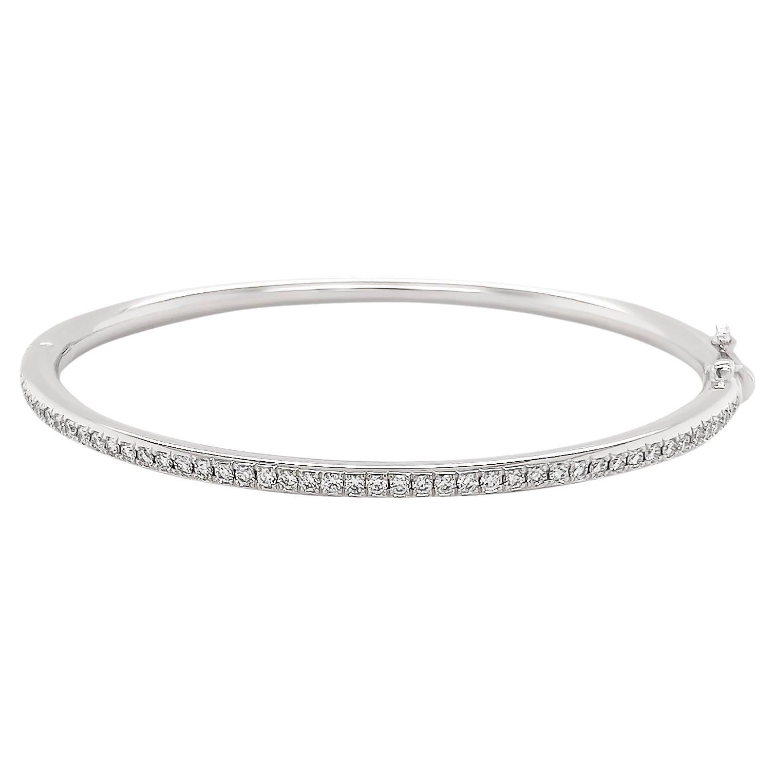 Diamond Bangle in 18k White Gold