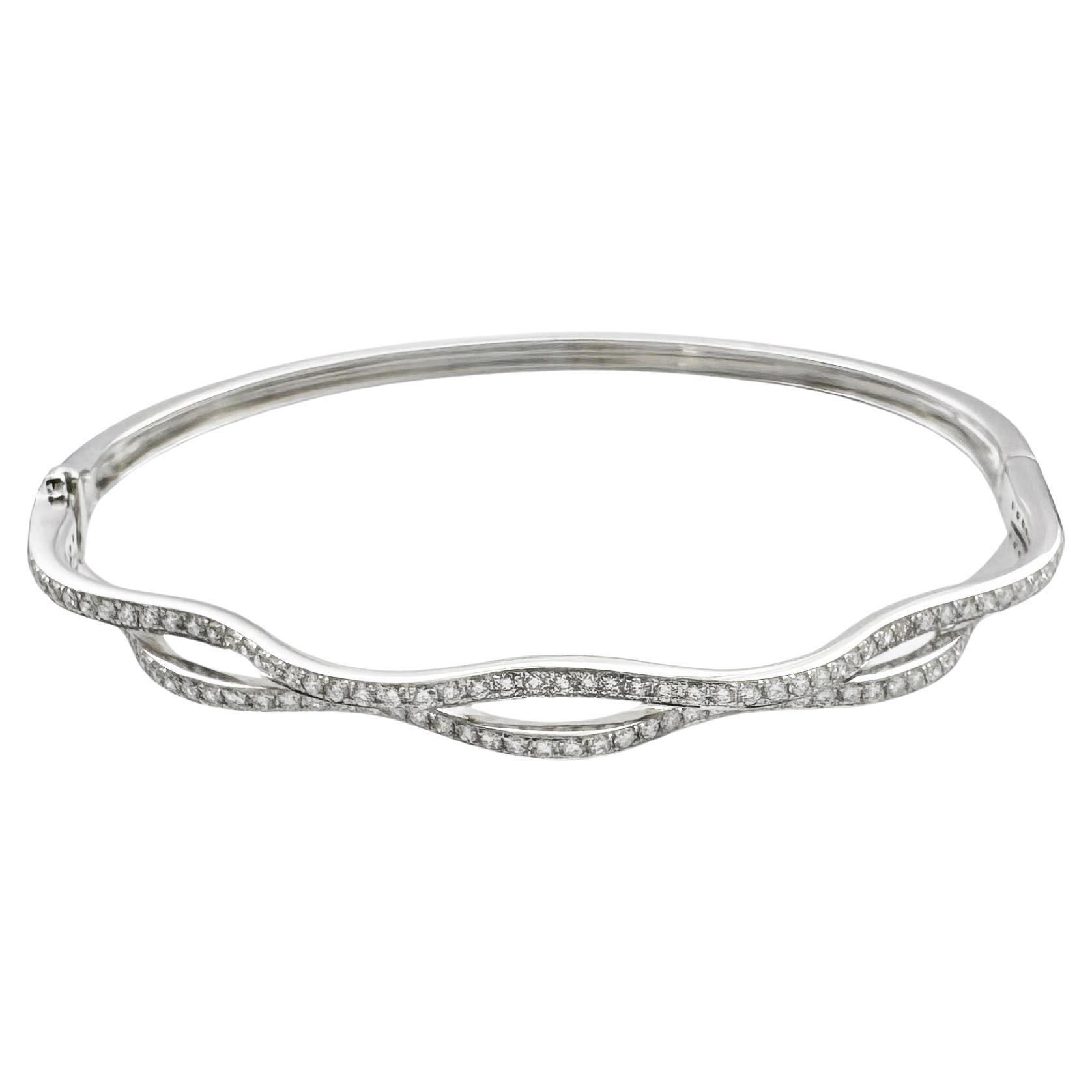 Diamond Bangle set in 18K White Gold Settings
