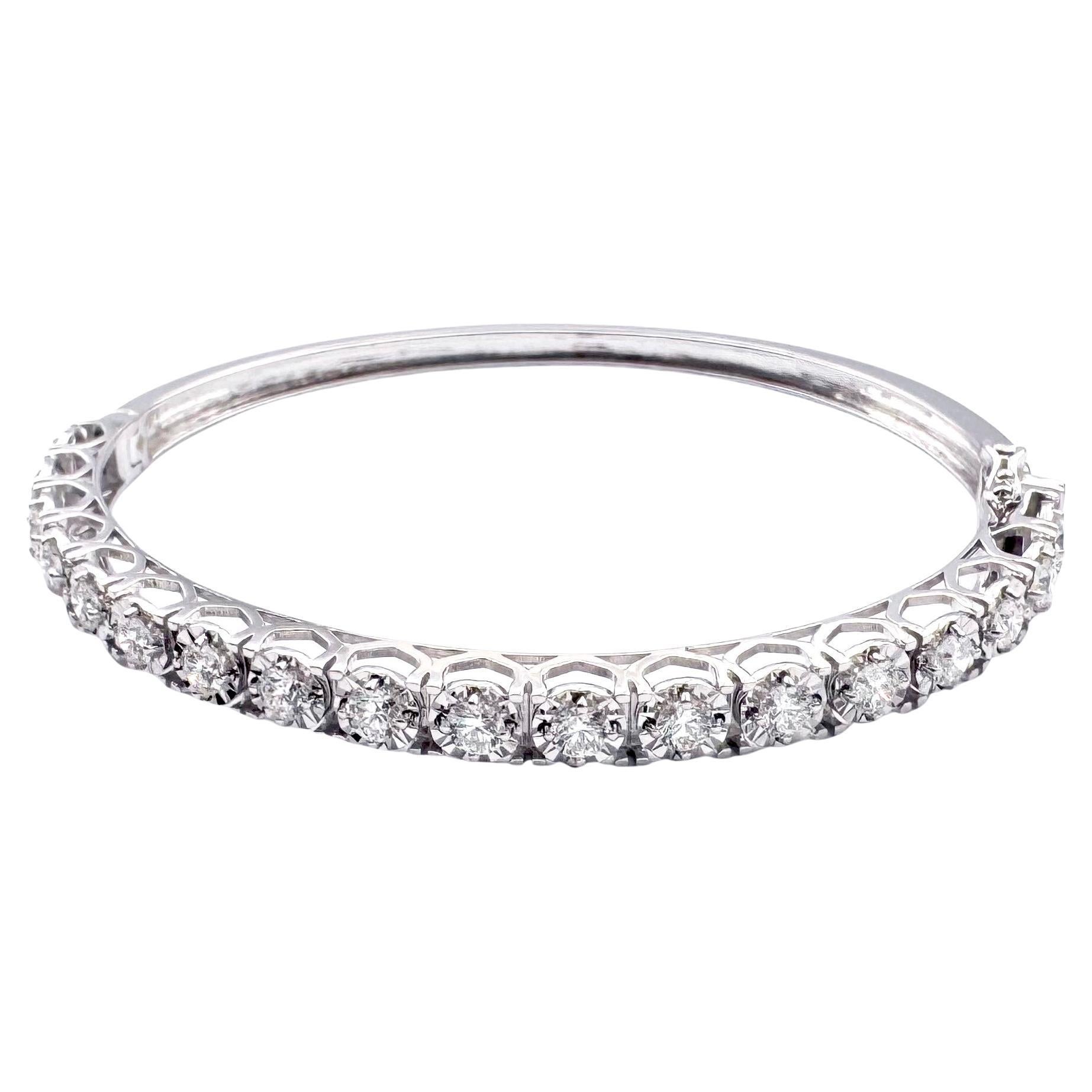 Diamond Bangle set in 18K White Gold Settings