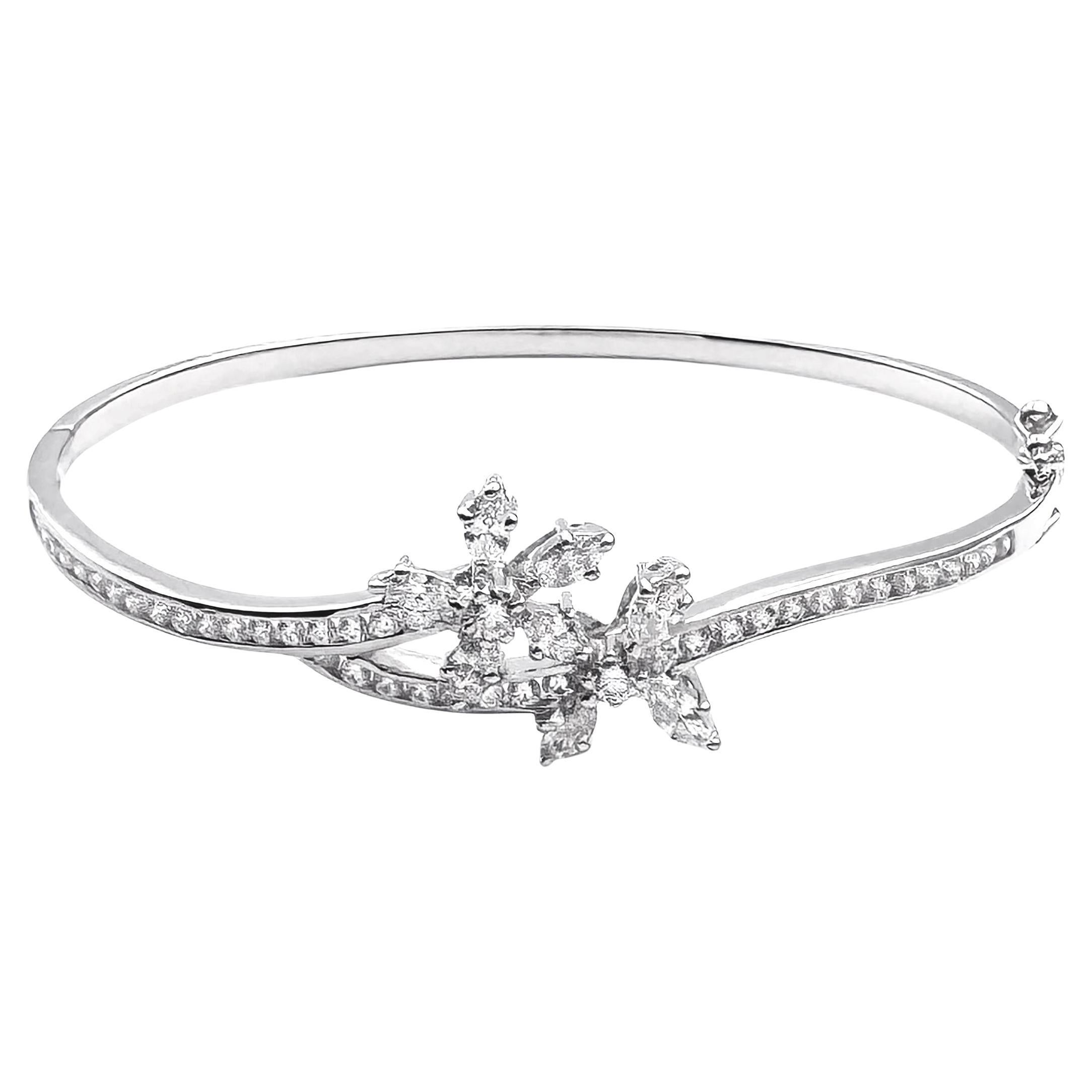 Diamond Bangle set in 18K White Gold Settings