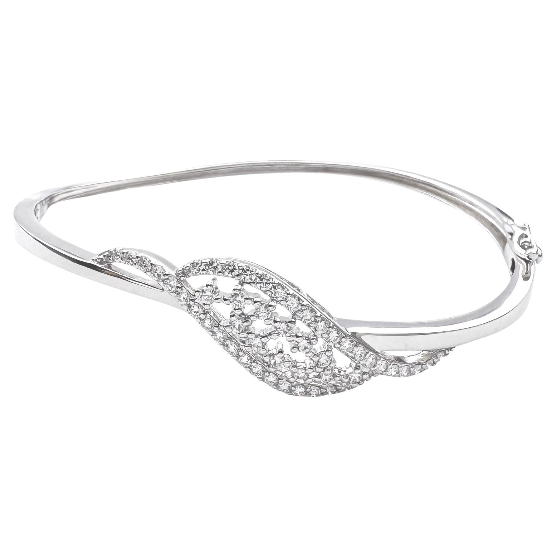 Diamond Bangle set in 18K White Gold Settings