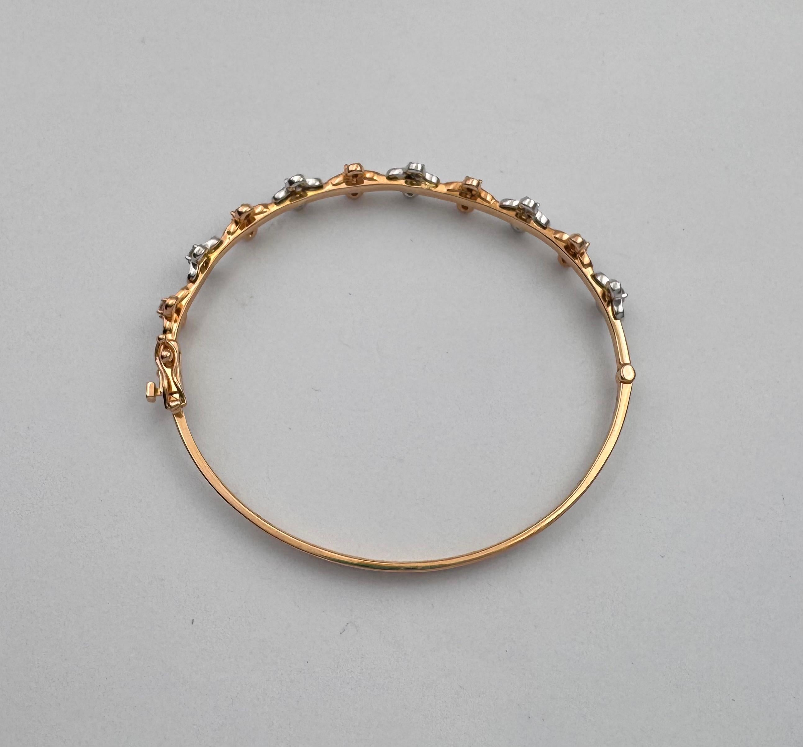 Diamant-Armreif in 18K Weiß-/Rosegoldfassung im Angebot 5